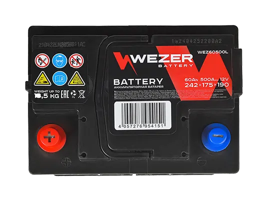 WEZER Batterie 60Ah 500A (L)