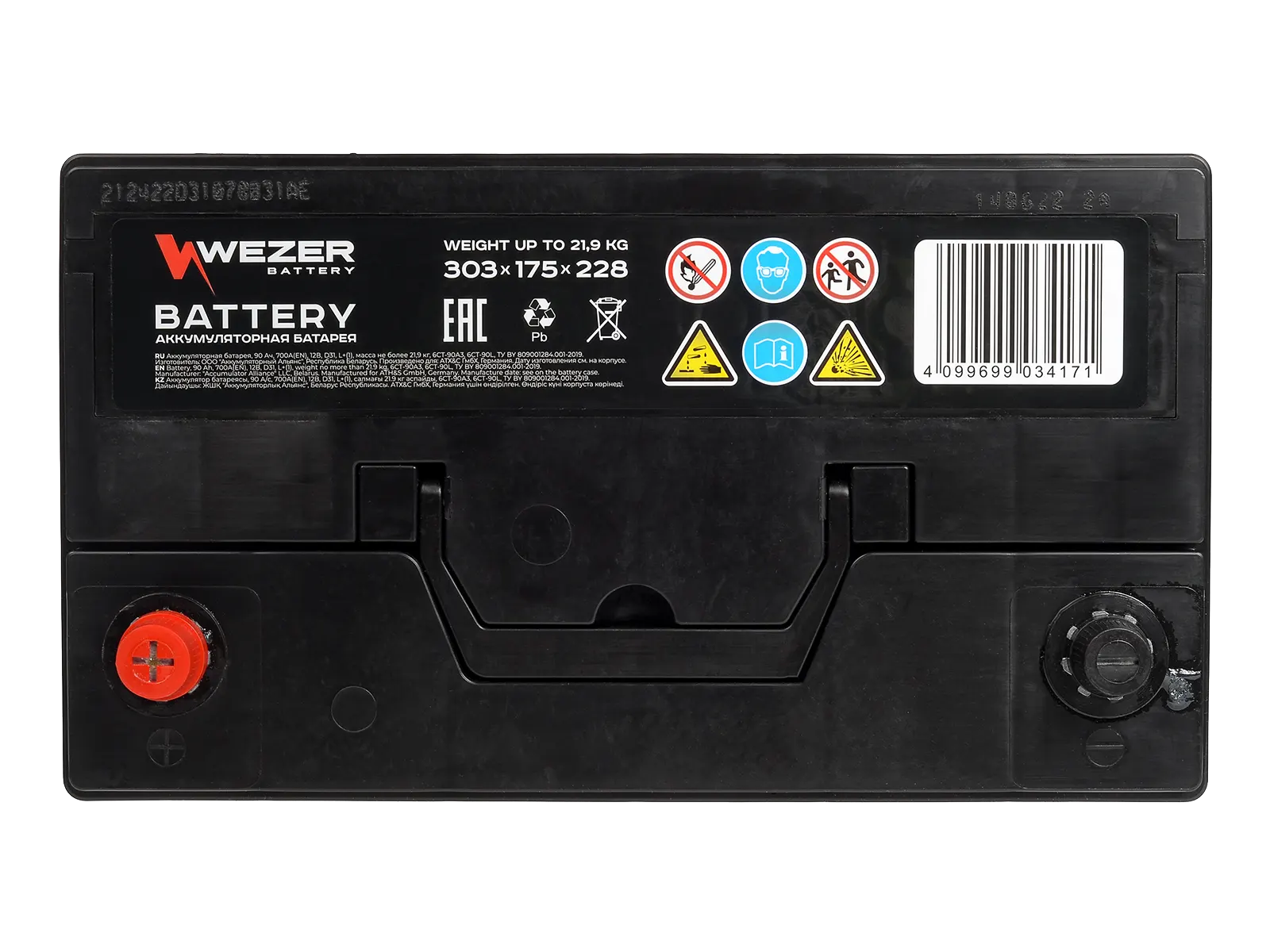 WEZER Batterie 90Ah 700A (L)