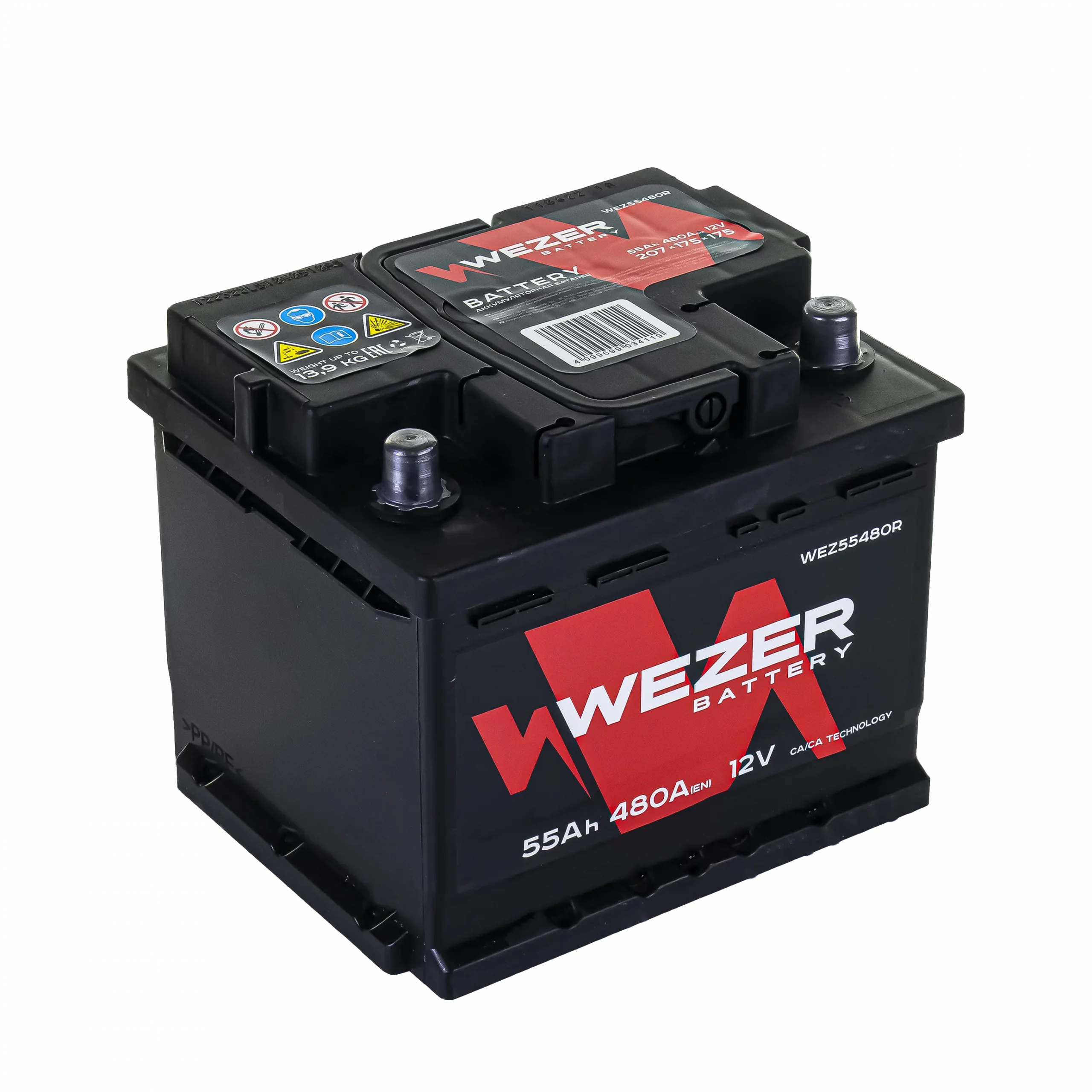 WEZER Batterie 55Ah 480A (R)