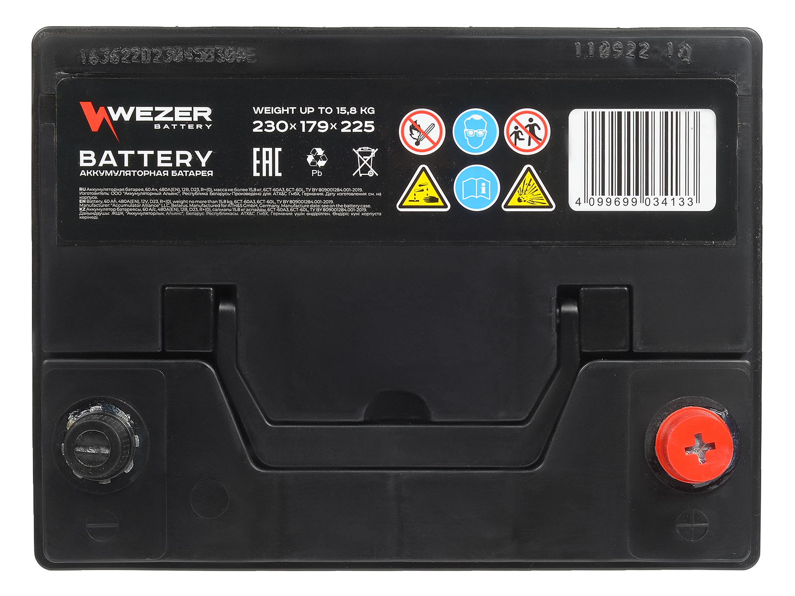 WEZER Batterie 60Ah 480A (R)
