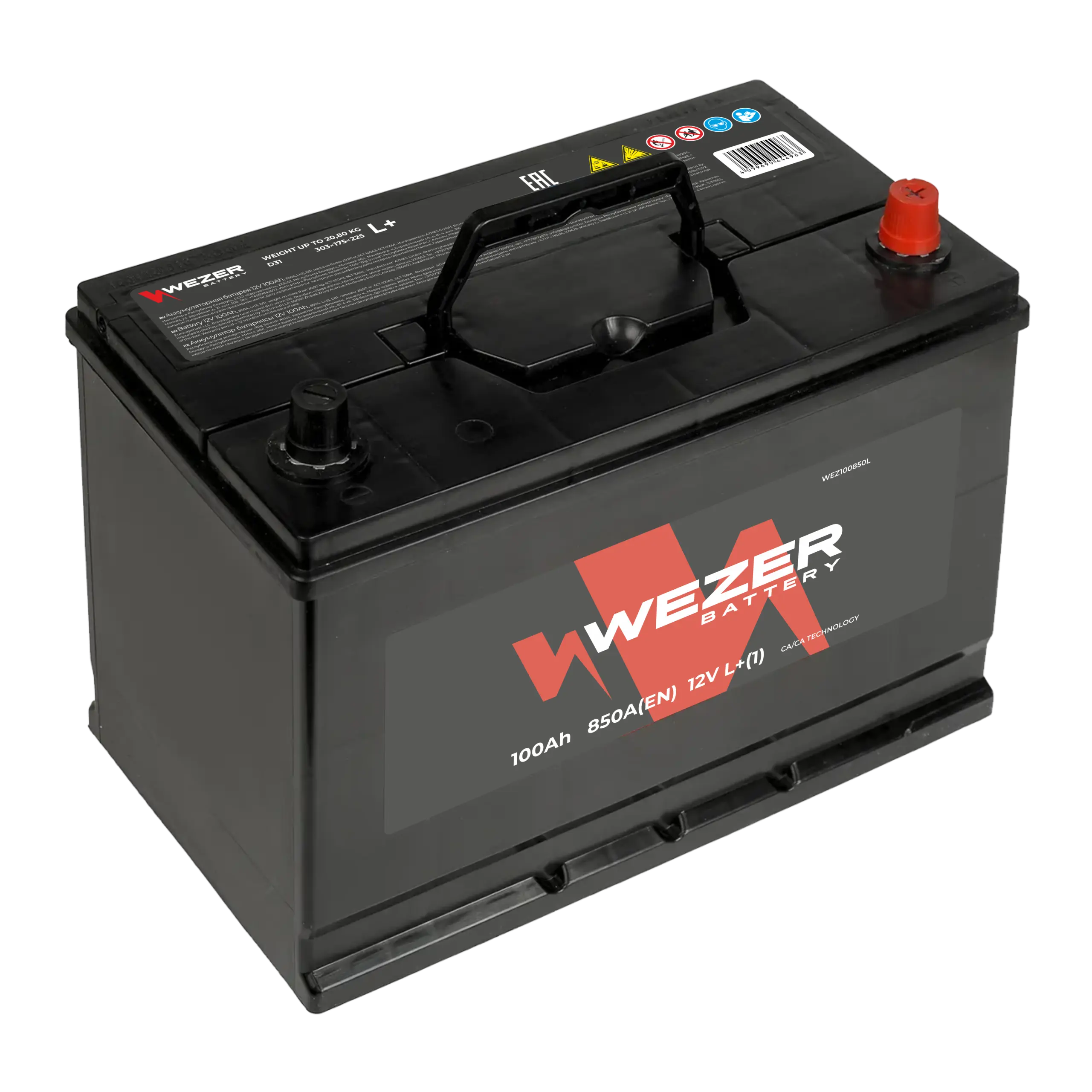 WEZER Batterie 100AH 850A (L)