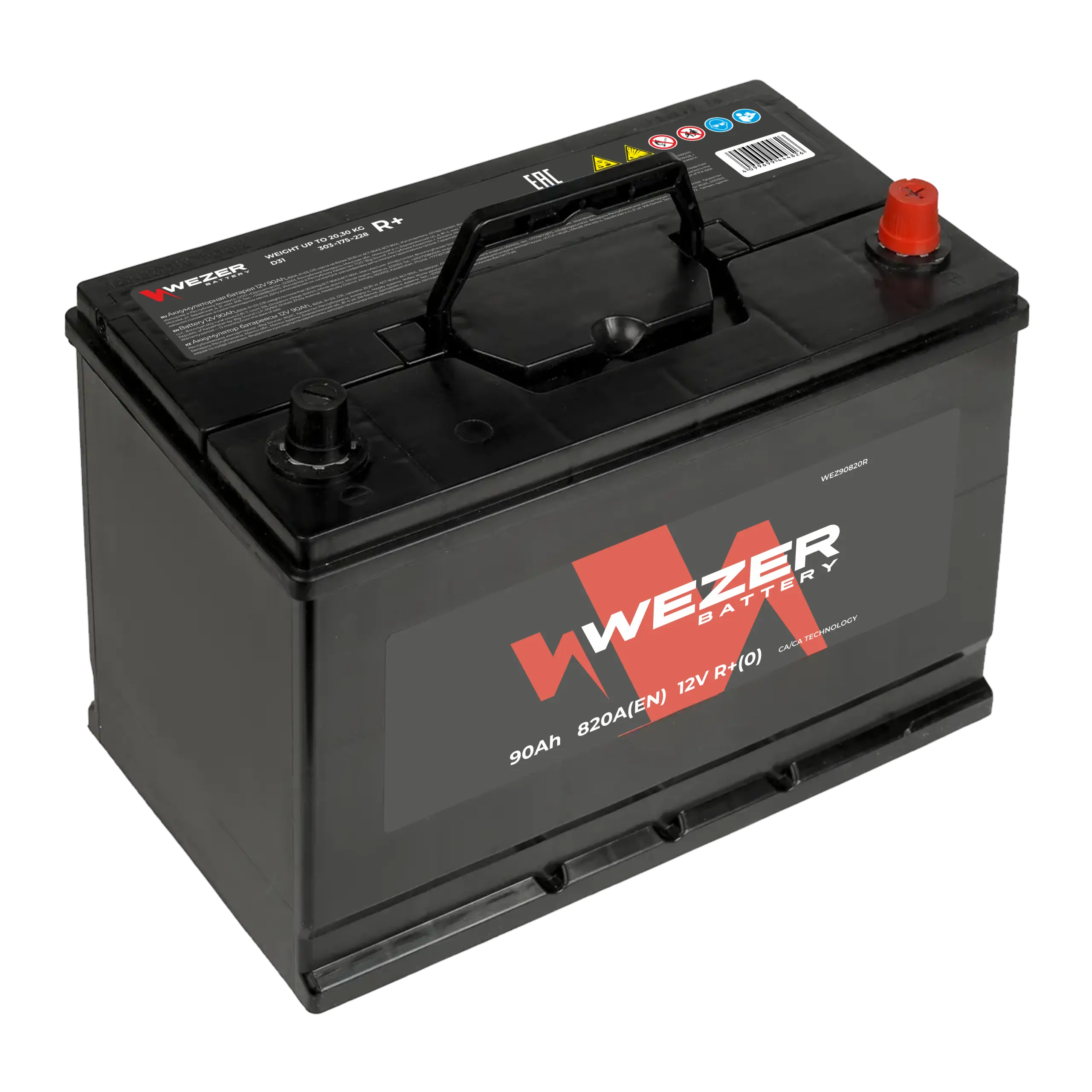 WEZER Batterie 90AH 820A (R)