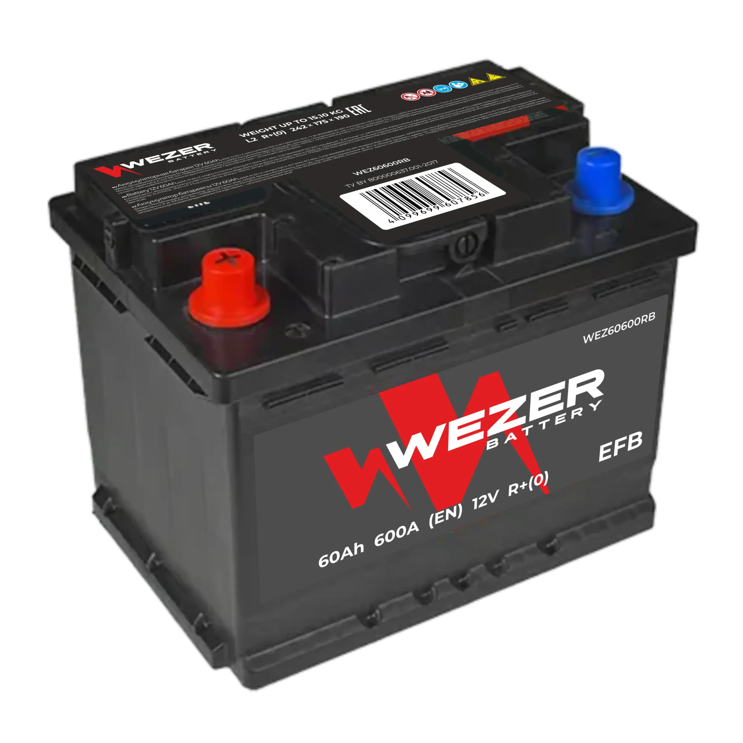 WEZER Batterie 60AH 600A (R)